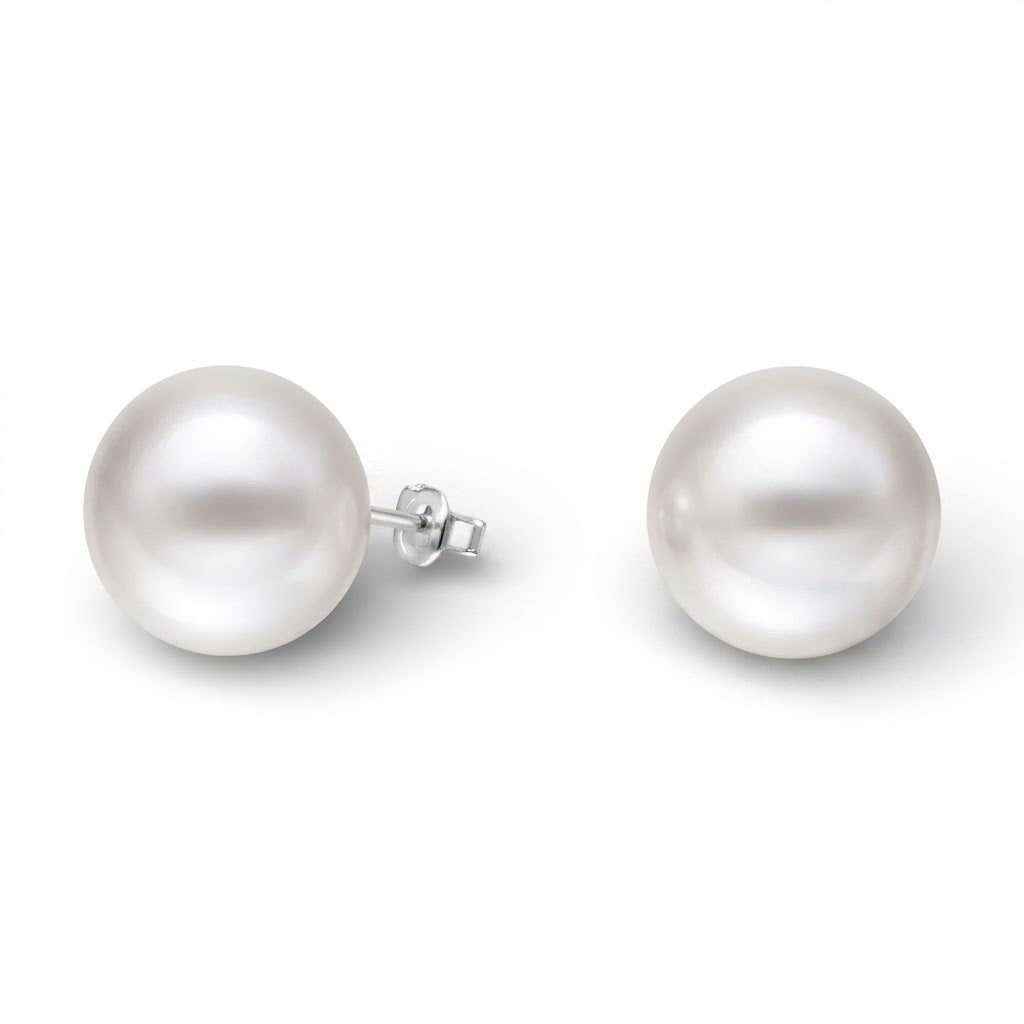Aros Pegados Perla Blanca Sintética 14 mm