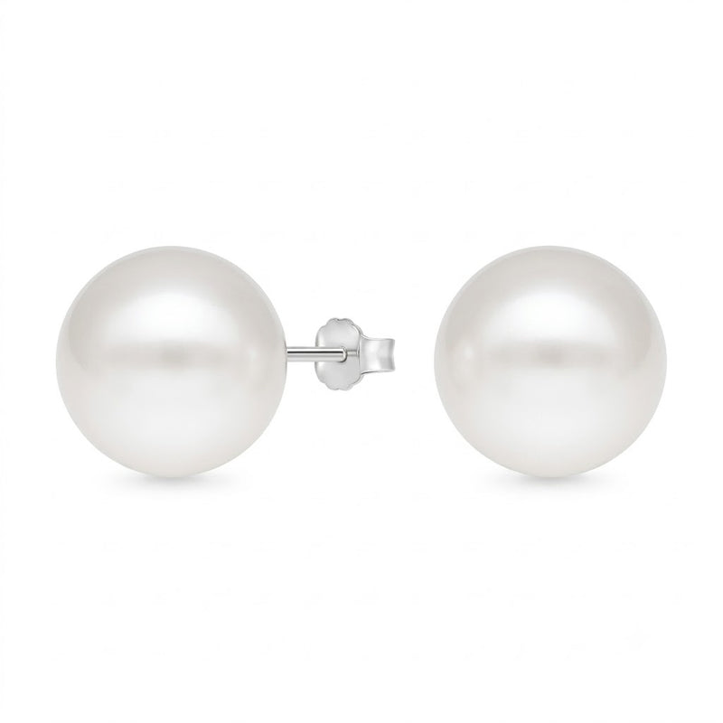 Aros Pegados Perla Blanca Sintética 12 mm