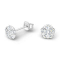 Aros Pegados Flor Circón Blanco 8 mm