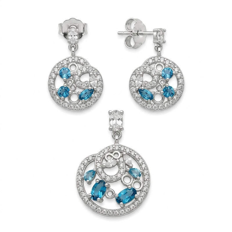 Conjunto Circones Celeste - Turquesa