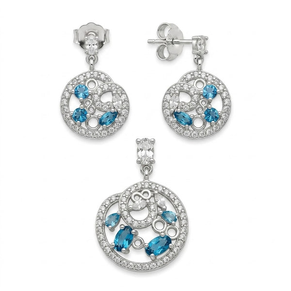Conjunto Circones Celeste - Turquesa