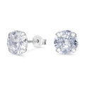Aros Pegados Circón Circular Blanco 8 mm