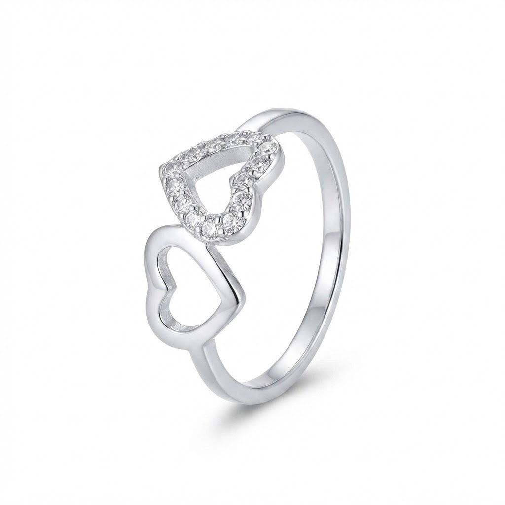 Anillo 2 Corazones Circones