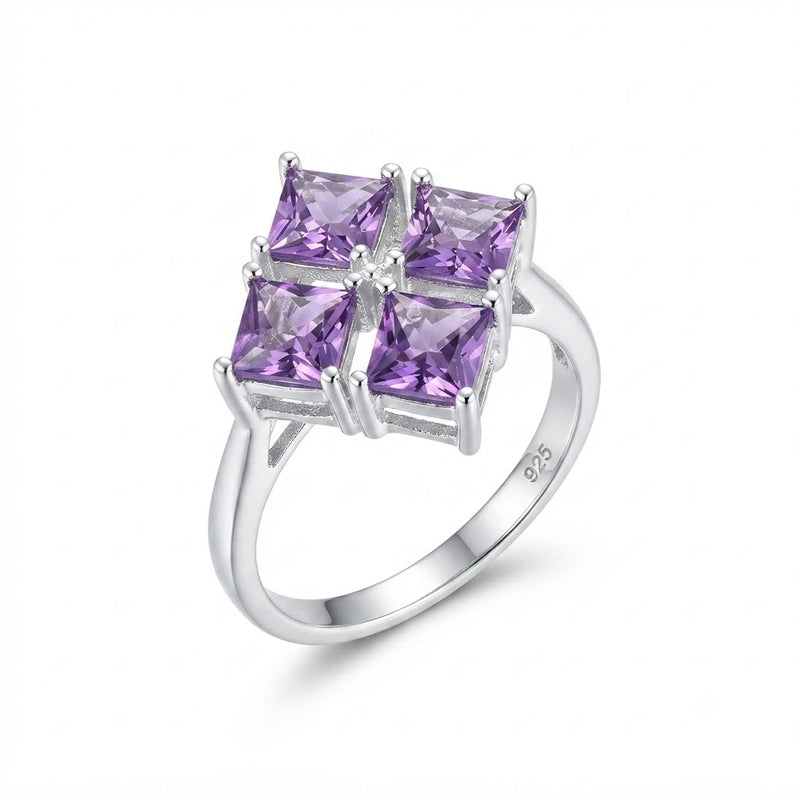 Anillo Circones Cuadrados Púrpura