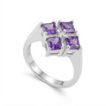 Anillo Circones Cuadrados Púrpura