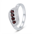 Anillo 4 Circones Rojos Rodeado
