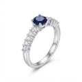 Anillo Circón Azul Circones Laterales
