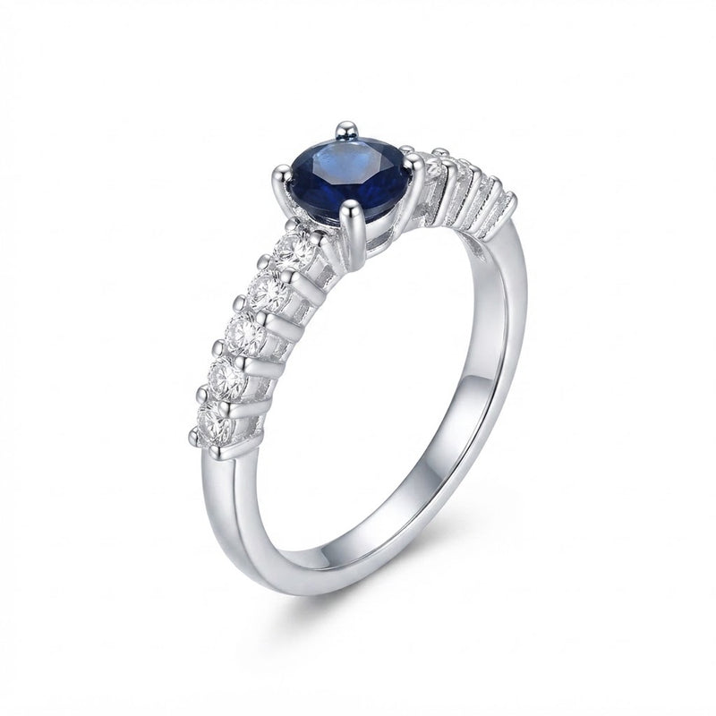 Anillo Circón Azul Circones Laterales