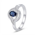 Anillo Circón Azul Rodeado Circones