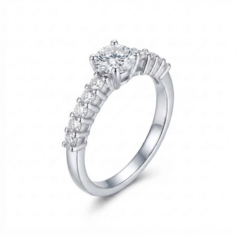 Anillo Circón Blanco Circones Laterales