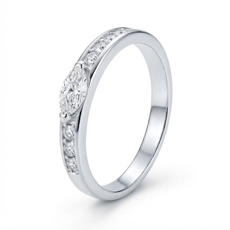 Anillo Circón Ovalado Central Circones Laterales