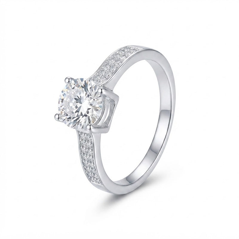 Anillo Circón Ovalado Circones Laterales