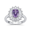 Anillo Circón Púrpura Rodeado Circones