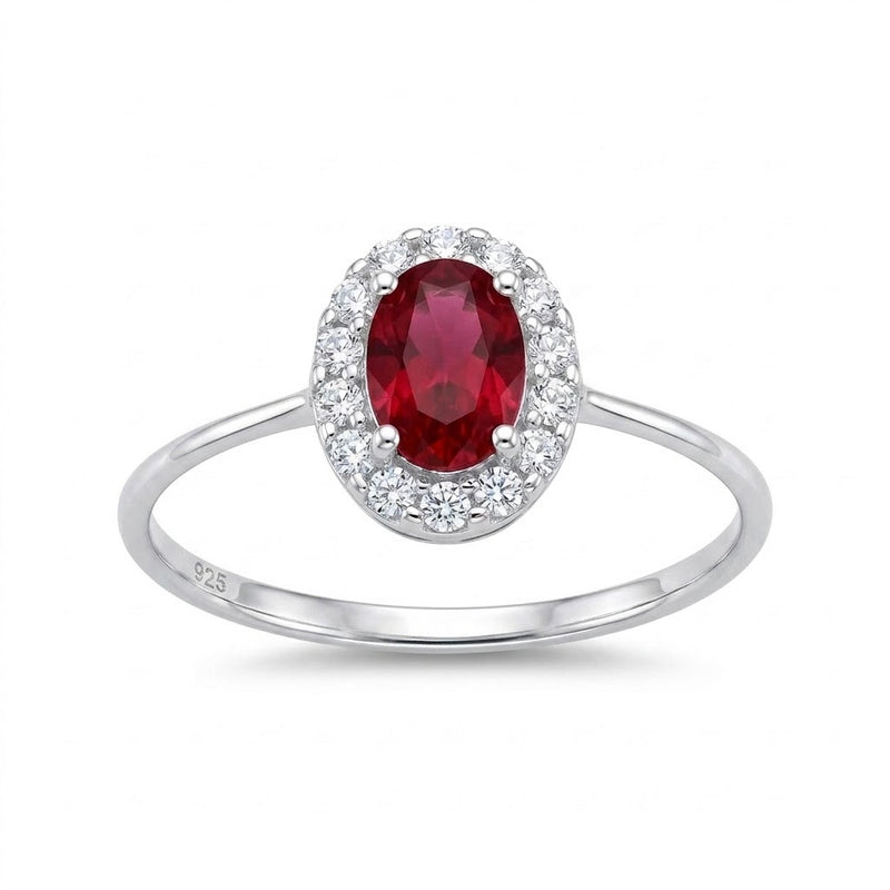 Anillo Circón Rojo Circones