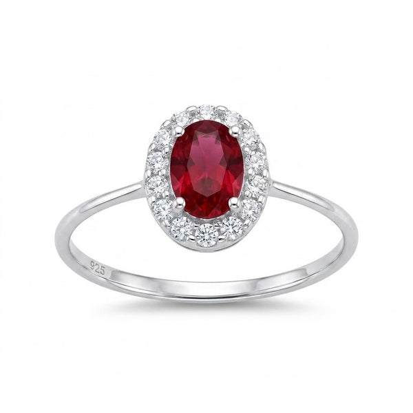 Anillo Circón Rojo Circones
