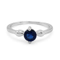 Anillo Circón Solitario Azul