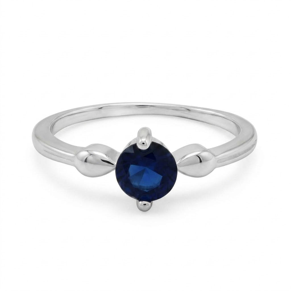 Anillo Circón Solitario Azul