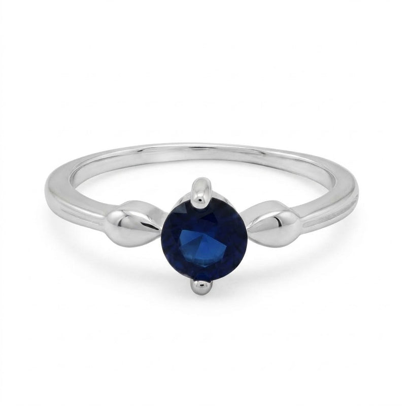 Anillo Circón Solitario Azul