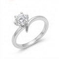 Anillo Circón Solitario Blanco