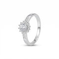 Anillo Circón Solitario Rodeado Circones Ranurado
