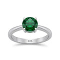 Anillo Circón Solitario Verde