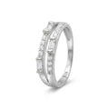 Anillo Doble Cintillo Circones Rectangulares