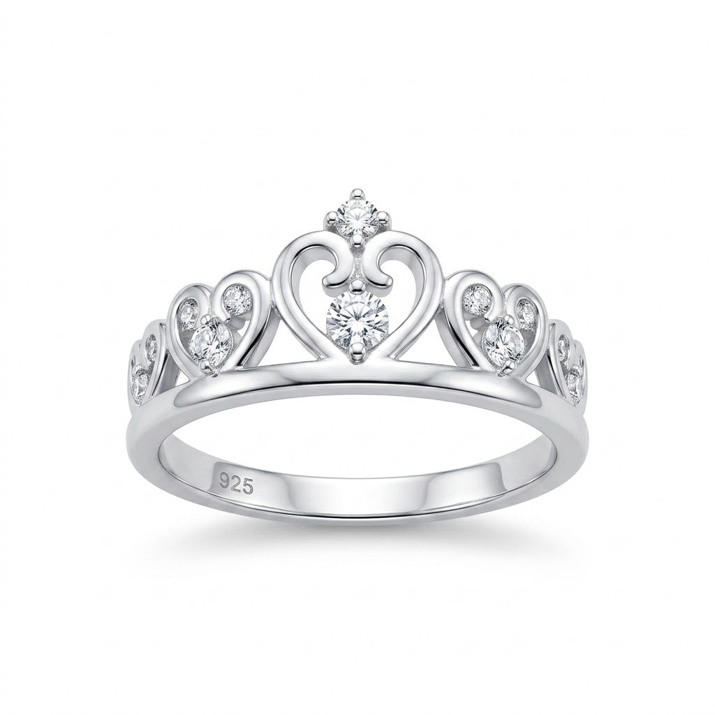 Anillo Corona Corazones Circones