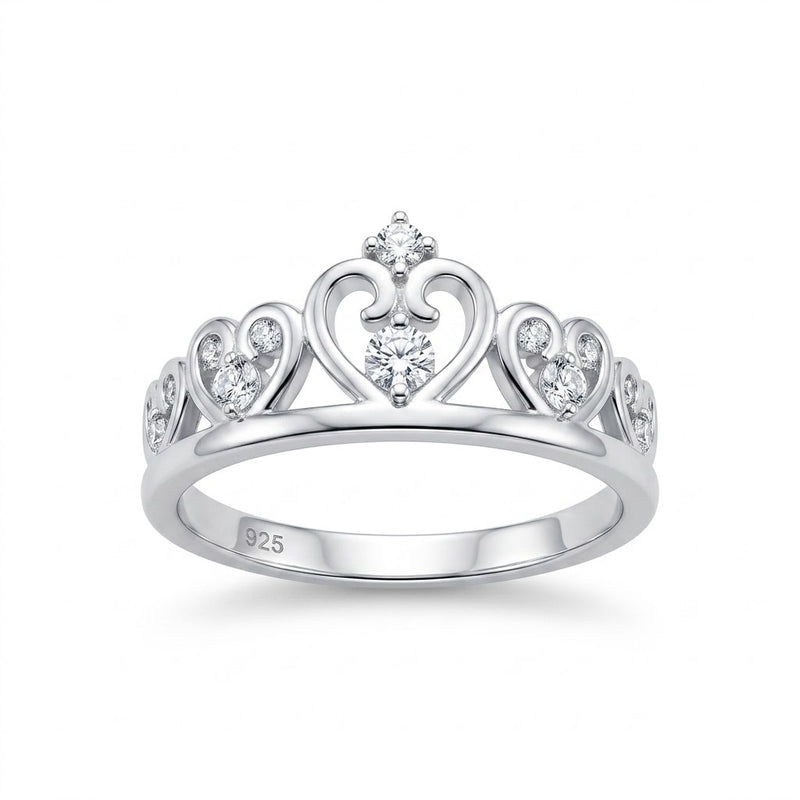 Anillo Corona Corazones Circones
