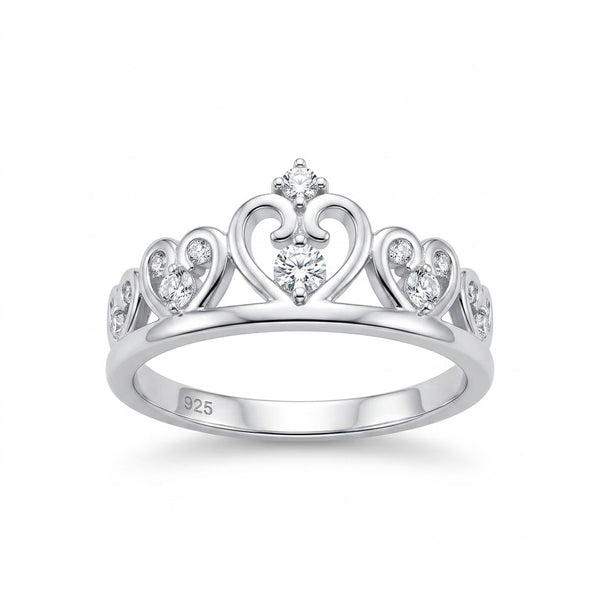 Anillo Corona Corazones Circones