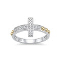 Anillo Denario Cruz Circones Esferas Oro