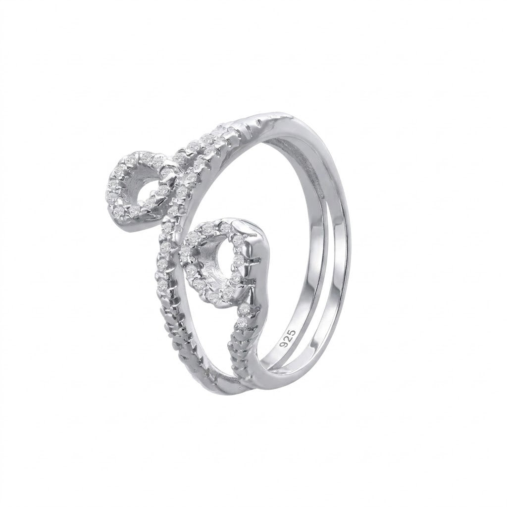 Anillo Doble Circones Corazones