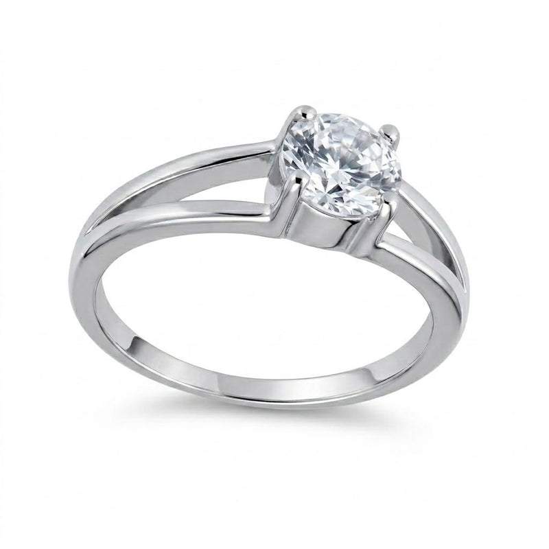 Anillo Doble Circón Solitario