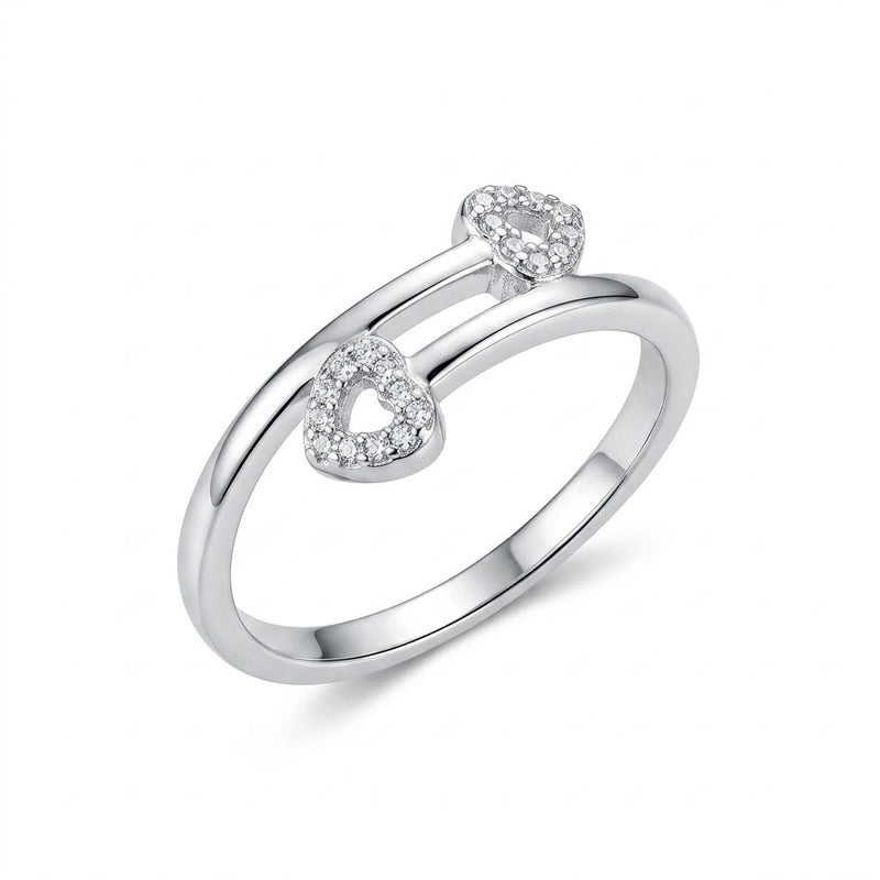 Anillo Doble Corazón Circones