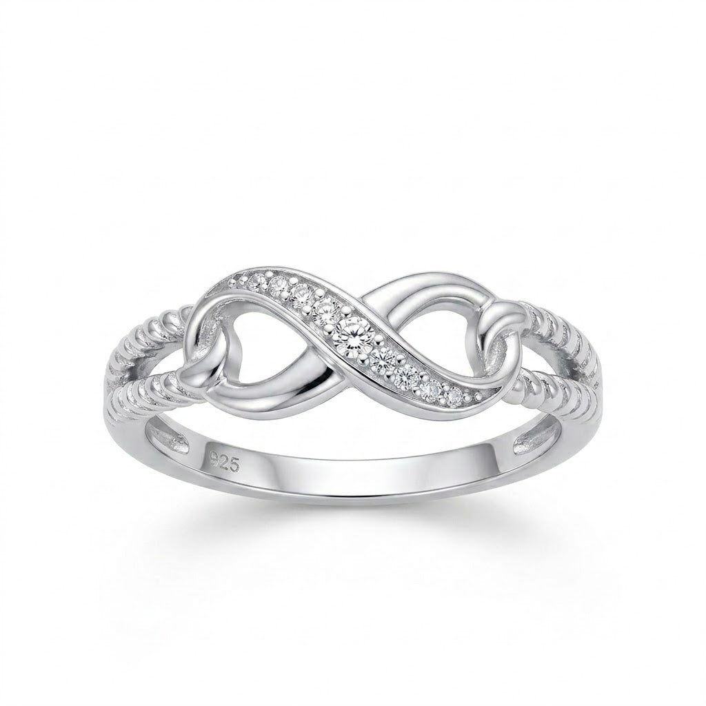 Anillo Doble Facetado Infinito Mitad Circones