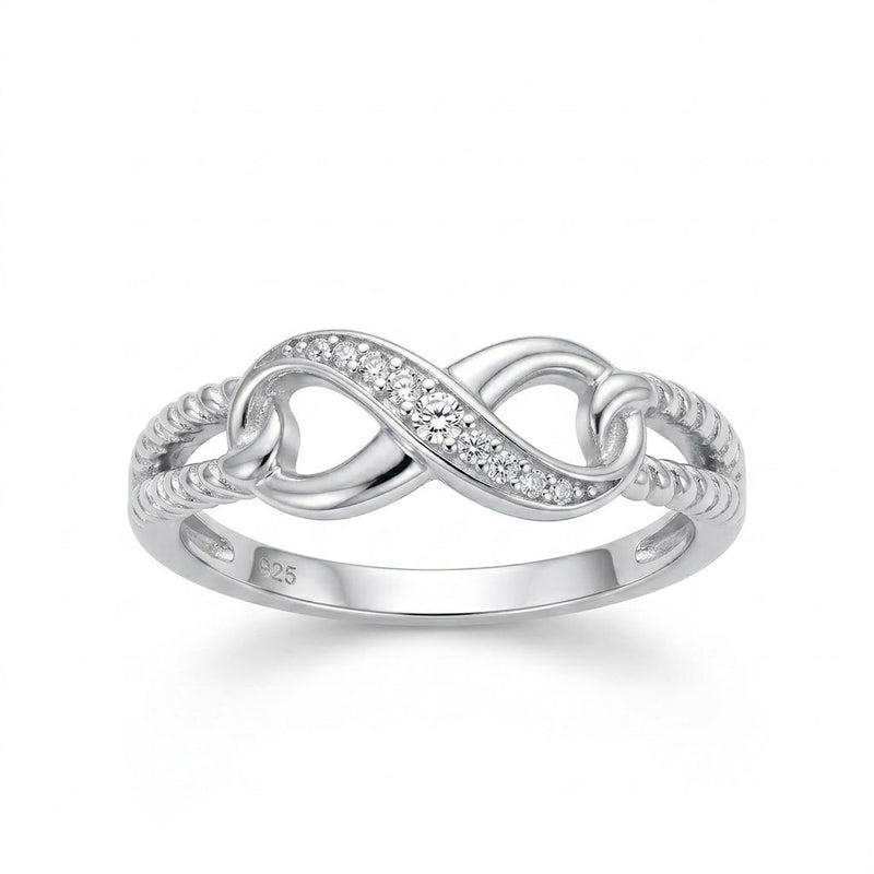 Anillo Doble Facetado Infinito Mitad Circones