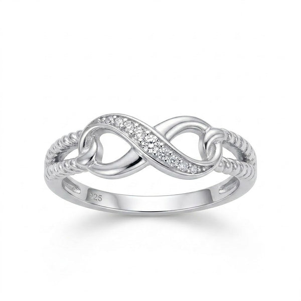 Anillo Doble Facetado Infinito Mitad Circones