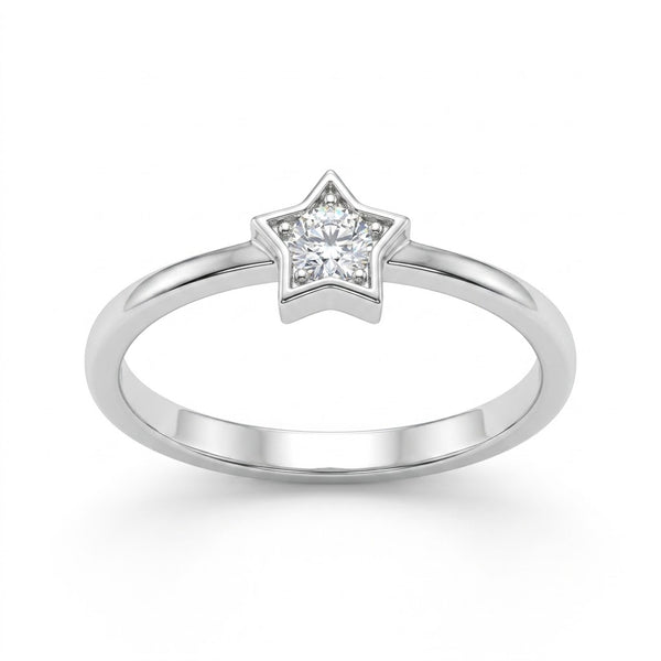 Anillo Estrella Solitaria Circón