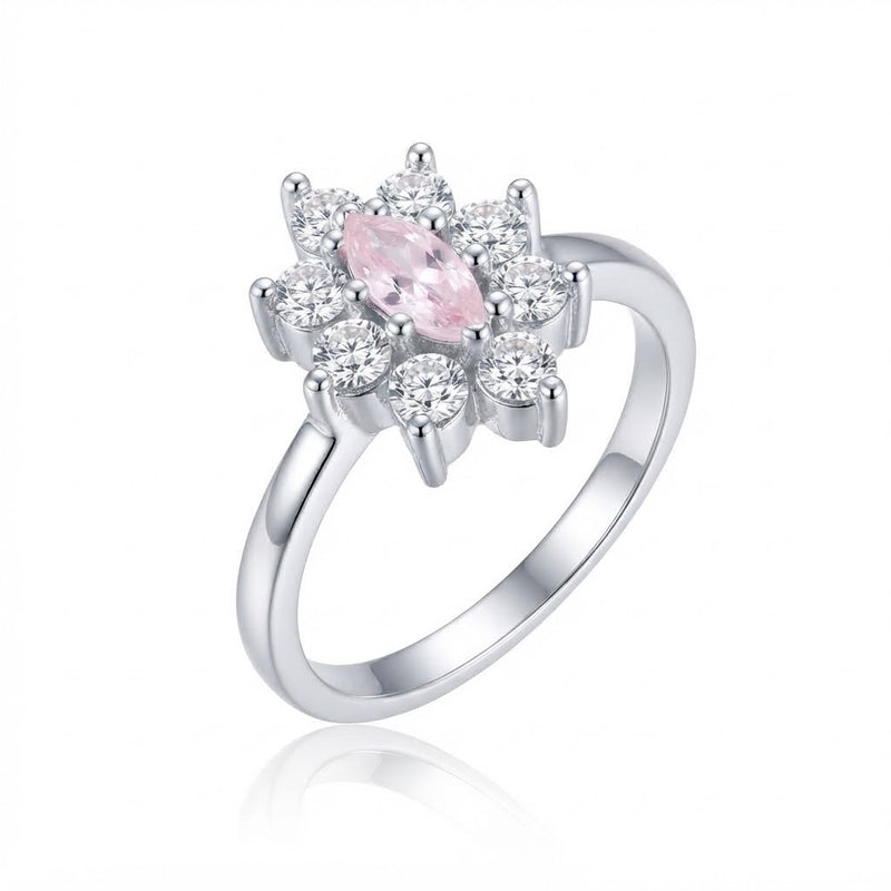 Anillo Lady Circón Rosa Rodeado
