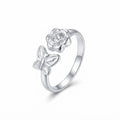 Anillo Mariposa Flor Circón