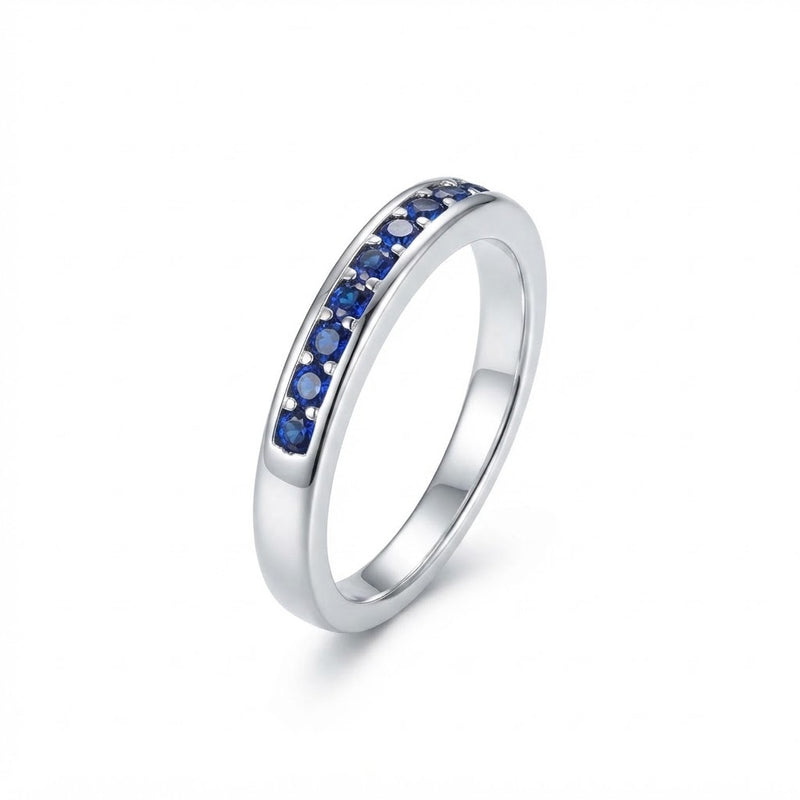 Anillo Medio Cintillo Circones Azules
