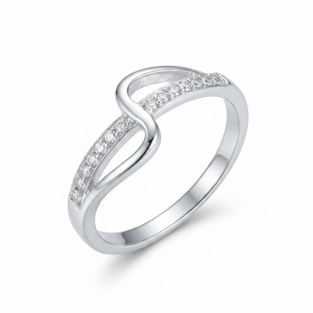 Anillo Medio Cintillo Circones Onda