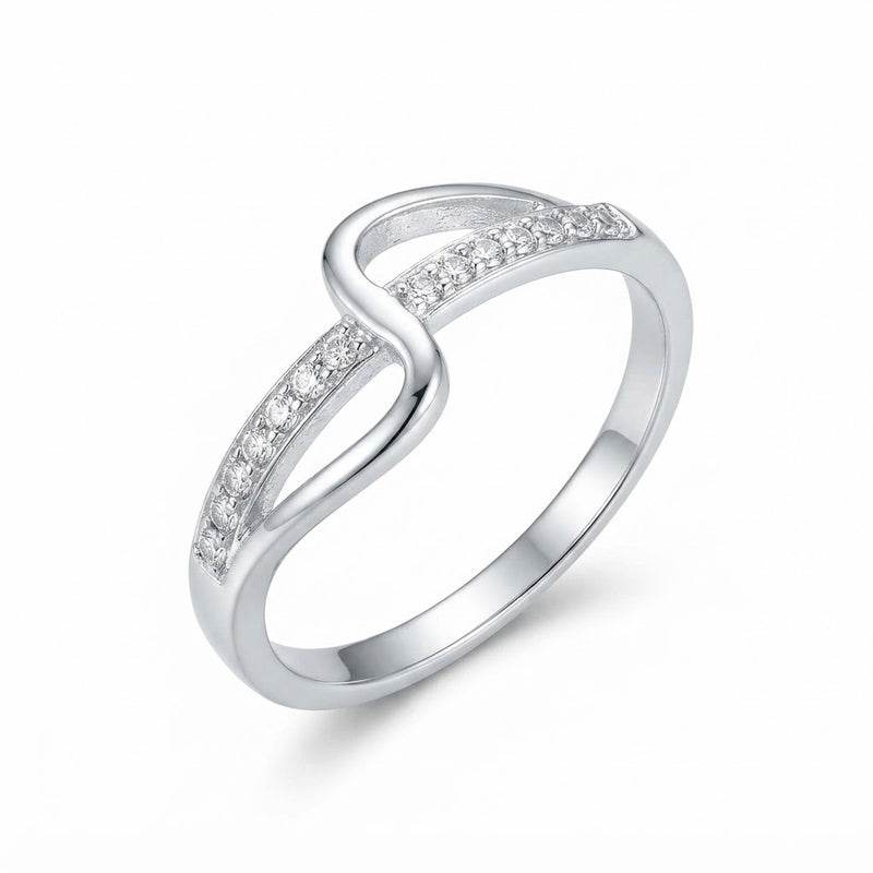 Anillo Medio Cintillo Circones Onda