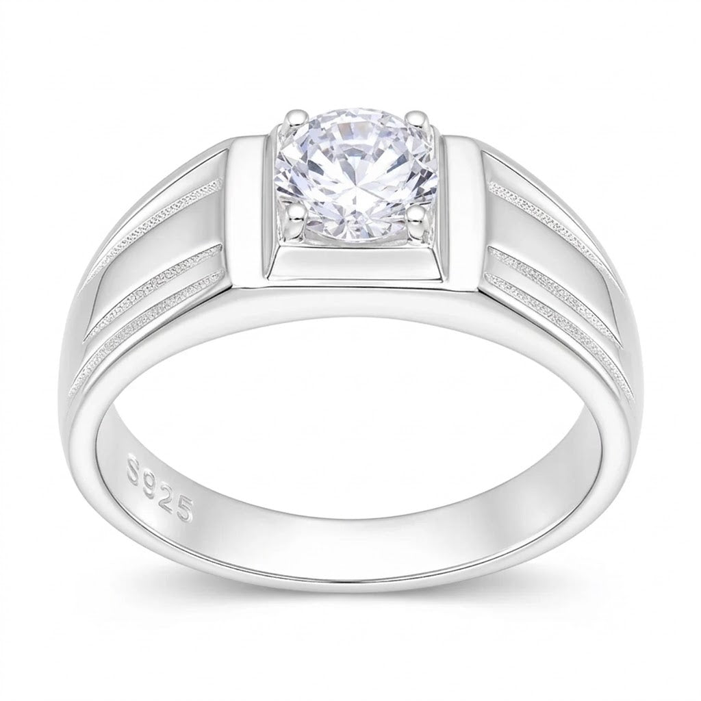 Anillo Medio Sello Circón
