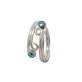 Anillo Midi Doble Dos Circones Agua Marina