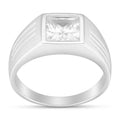 Anillo Sello Circón Blanco