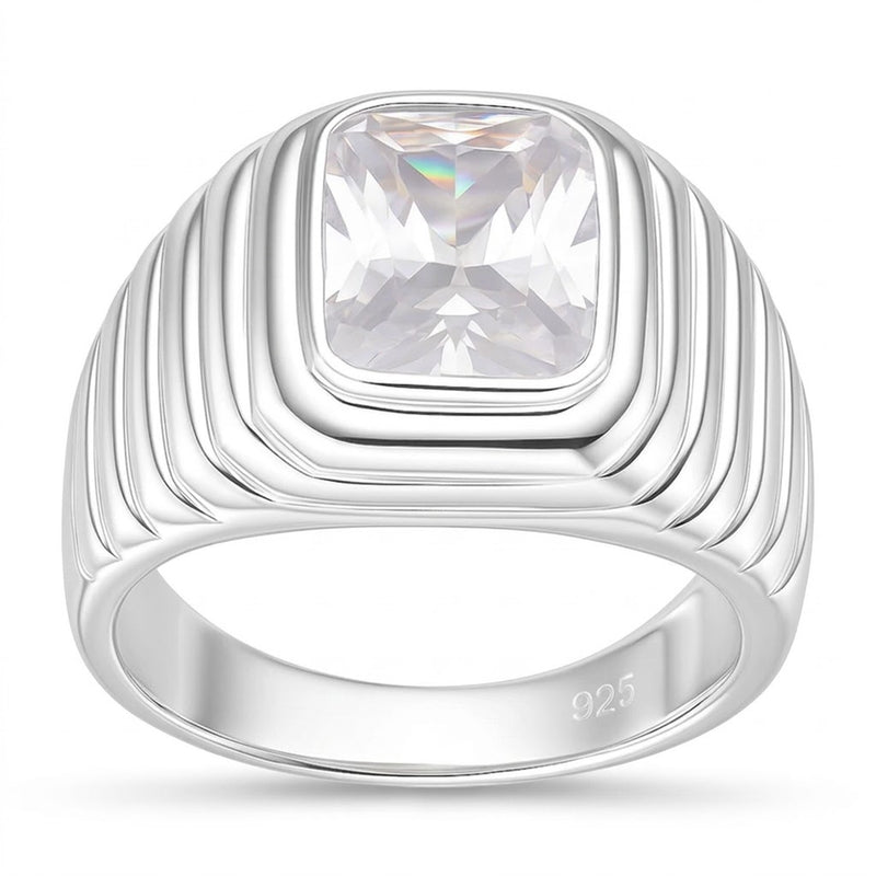 Anillo Sello Circón Labrado