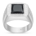 Anillo Sello Circón Negro