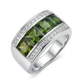 Anillo Sello Circones Verdes Rodeado