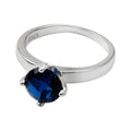 Anillo Circón Solitario Azul