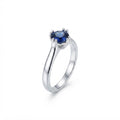 Anillo Solitario Circón Azul